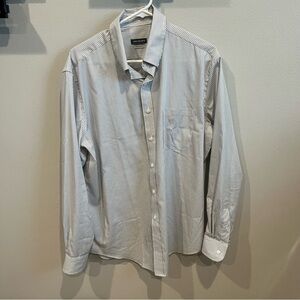 Gray and White Van Heusen Dress Shirt Size XL
